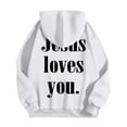 thumbnail image 5 of Mens Jesus Hoodies God Bible Verse Religious Christian Faith Pullover Sweatshirts Spring Fall White XL, 5 of 6