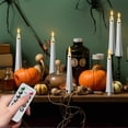 thumbnail image 7 of 2026 2PCS Halloween Ghost Themed Flameless Taper Candle with Remote Timer Battery-Operated White LED Candles with Spooky Ghost Faces, 7 of 7