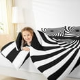 thumbnail image 4 of Feelyou Black White Geometric Queen Comforter Set for Kids, Abstract Spiral Bedding Sets, Modern Fashion Reversible Bedding Comforter Set, Ultra Soft Home Decor, 3-Piece, 4 of 8
