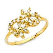 Solid 14k Yellow Gold Cubic Zirconia CZ Fashion Anniversary Ring Size 11.5