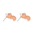 thumbnail image 1 of Pendientes de arcilla 3D shaofei con forma de mordedura de animal Color amarillo, 1 of 5
