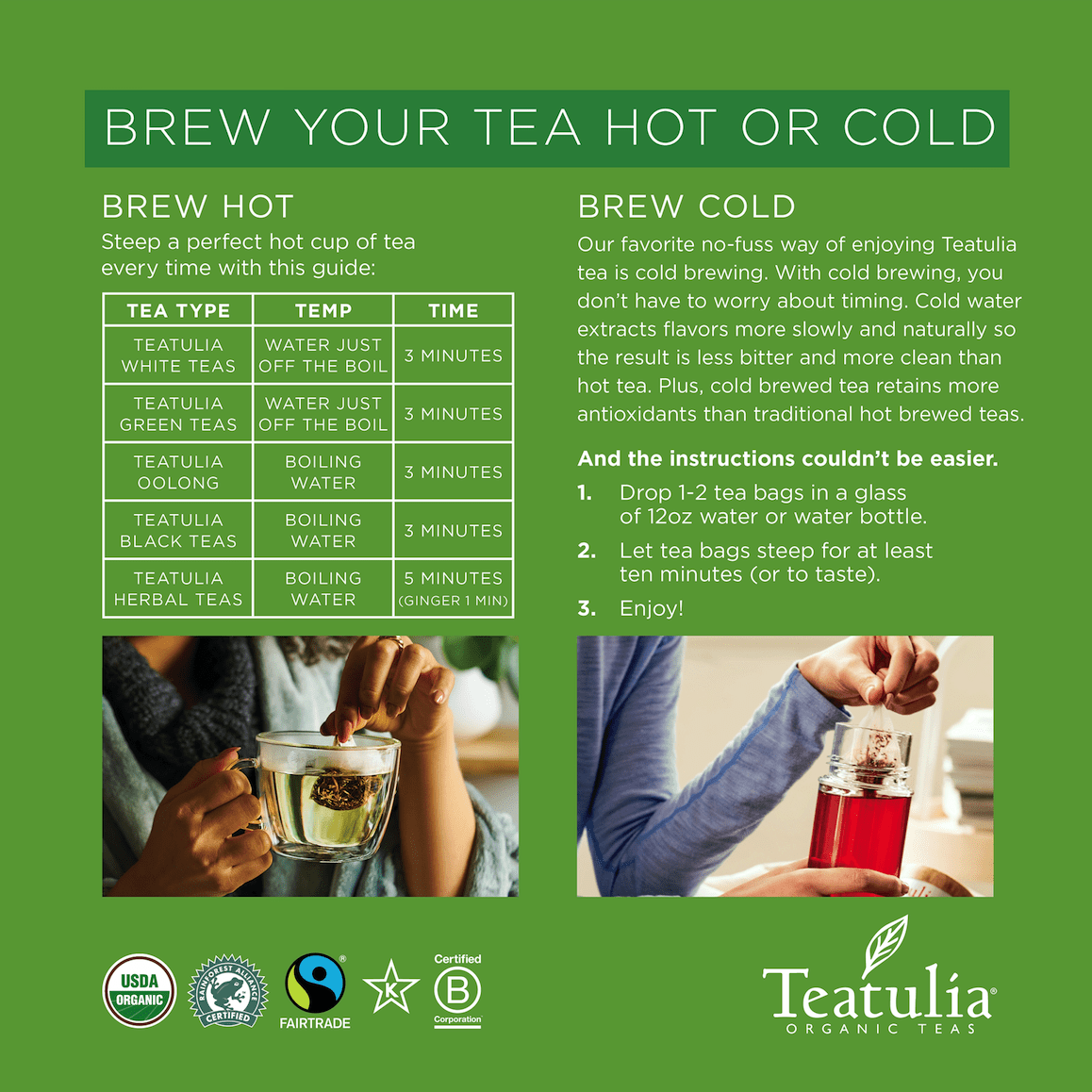 Teatulia Organic Energy Red Herbal Tea Canister 30ct Standard Tea Bags
