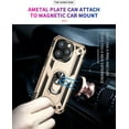 thumbnail image 6 of Phone Case for iPhone 14 Pro Max Case, [ Military Grade ] Shock-Absorption Bumper Cover Anti-Scratch Case with Ring Car Mount Kickstand for iPhone 14 Pro Max 6.7" - Gold, 6 of 12