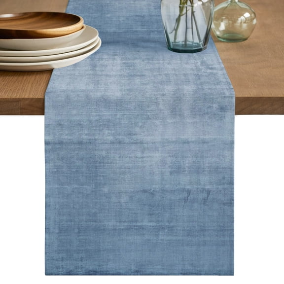 Vintage Blue Table Runner 120 Inches Long, Modern Abstract Retro Art Cotton Linen Table Runners Dresser Scarves, Decorative Fabric Tabletop Scarf Furniture Cover for Home Dinner Party 13"x120"
