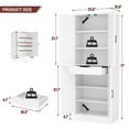 thumbnail image 5 of Homieasy 71'' Tall Farmhouse Pantry Cabinet with Drawer, 4-Door Pantry with Adjustable Shelves for Dining, Kitchen, White, 5 of 9