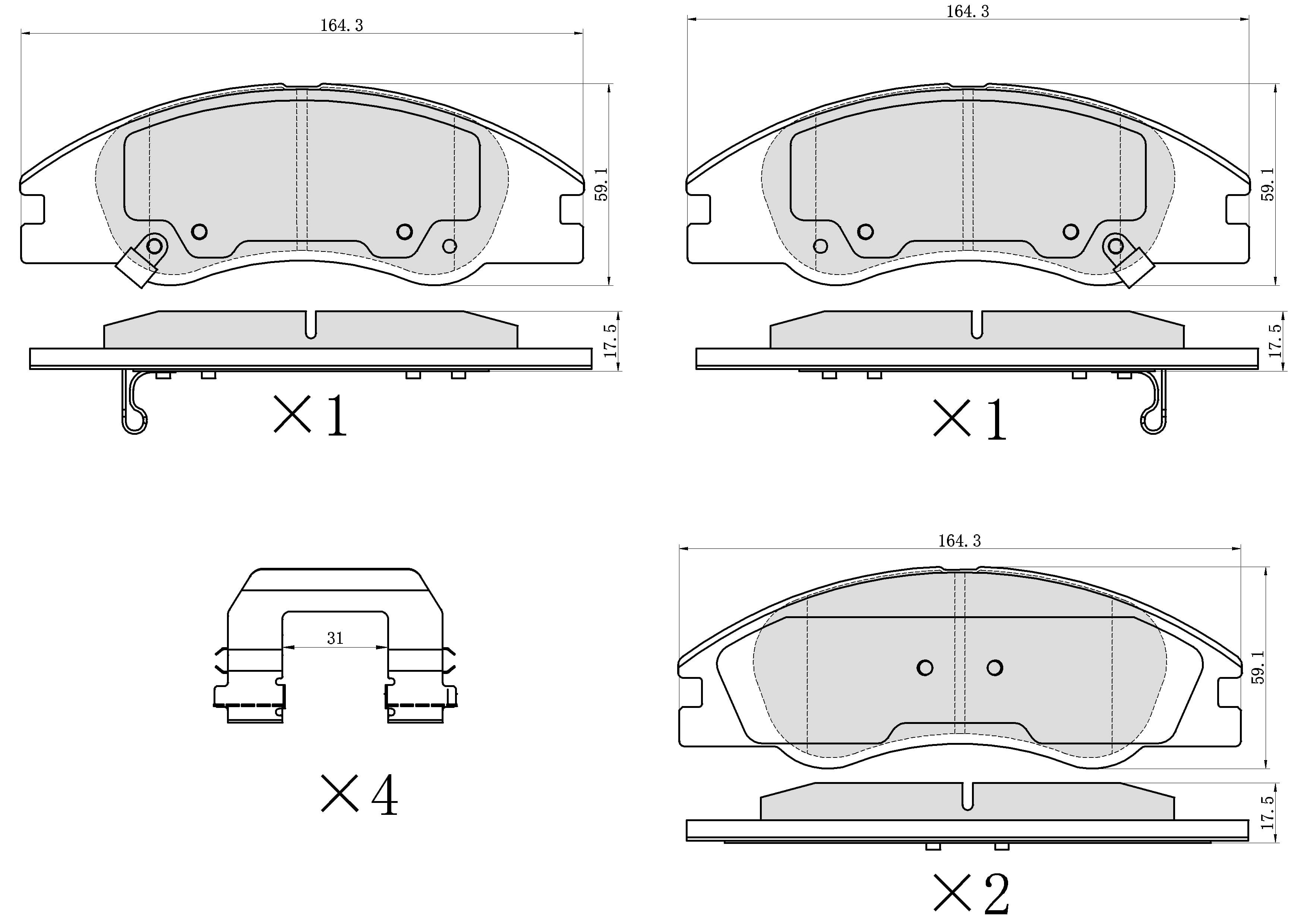 UltraHC 700 Brake Pad Set, Front HC7.1074.0.C, Kia Spectra 2009-2004