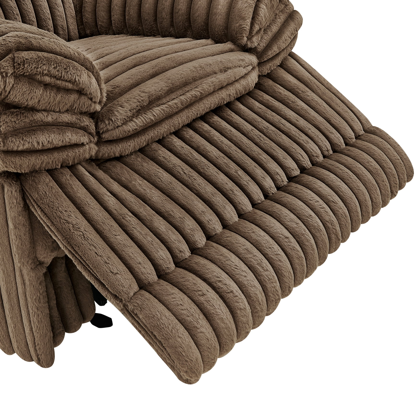 Roundhill Furniture Ardello Manual Reclining Loveseat with Wide-Wale Corduroy Upholstery and Storage Console, Chocolate