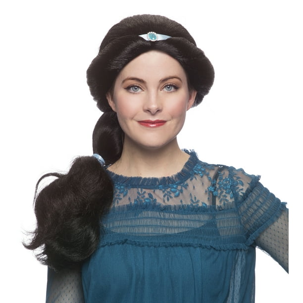 Tiger Princess Wig Jasmine Aladdin Ribbon Jewel Costume Cosplay Adult Halloween