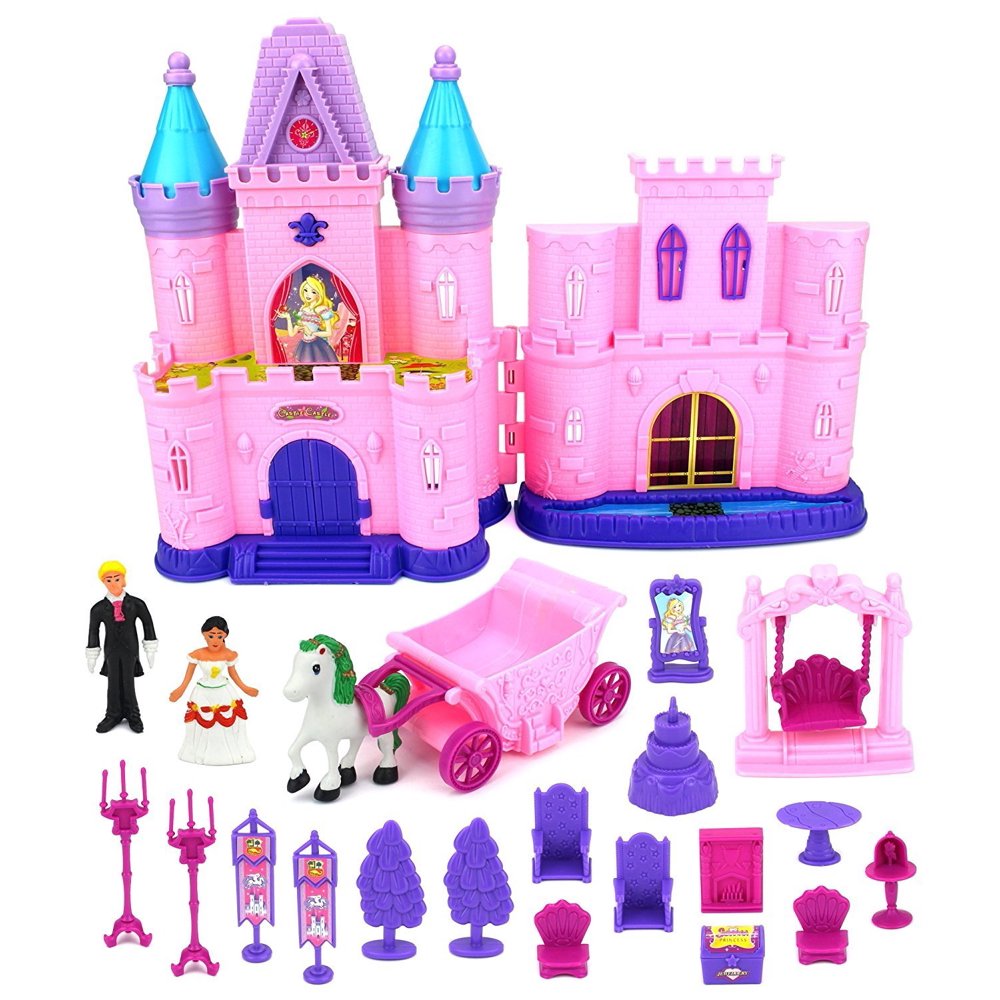 Children's Castle Toy Doll Playset with Lights, Sounds, Prince and
