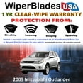thumbnail image 2 of 2009 Mitsubishi Outlander Beam Wiper Blades Wipers w/1yr Warranty (Set of 3) w/Rear Wiper, 2 of 5