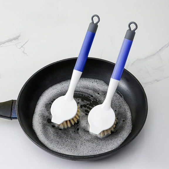 Long Handle Pot Brush with Sturdy Bristles for Kitchen Cleaning, Non-Greasy for Cookware and Utensils Hanging Storage Solution for Space Saving Organization