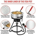 thumbnail image 6 of Propane Cooker Fish Fryer Pot with basket, 10 Quart Aluminum Seafood Boiler Steamer Kit Crawfish Fish Fryer, 50,000 BTU Outdoor cooker, 6 of 7