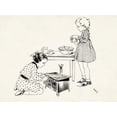 thumbnail image 3 of Miep de Feijter 18x14 Black Modern Framed Museum Art Print Titled - Two Girls Playing with a Toy Stove (1935), 3 of 5