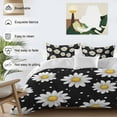 thumbnail image 3 of White Daisy Bedding Duvet Cover Set Queen Size 4 Pieces Flowers Black Background Modern Art Bedding Set with Zipper Closure, 1 Comforter Cover 90x92 Inches 1 Flat Sheet & 2 Pillow Cases, 3 of 7