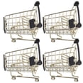 thumbnail image 5 of Mini Metal Shopping Cart Home Decor Office Use Decoration 4pcs Simple Design Realistic Look, 5 of 5