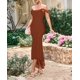 thumbnail image 5 of Dress Lady maxi para mujer, sin mangas, con volantes, para fiesta de cóctel, 5 of 6