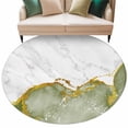 thumbnail image 2 of Green Gold Marble 6ft Round Rugs, Modern Abstract Marble Crack Texture Washable Non-Slip Area Rugs for Living Room Bedroom Kitchen, Soft Low Pile Dining Room Kicthen Circle Carpet, Indoor Floor Rug, 2 of 9