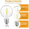 thumbnail image 3 of G40 LED Replacement Light Bulbs, 1W E12 Base Shatterproof Clear Globe Light Bulbs for Indoor Outdoor String Lights,  Porch Garden Decor, Warm White, 25 Pack$$Tools & Hardware Other, 3 of 8