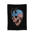 thumbnail image 7 of DouZhe Ultra-Soft Micro Fleece Lightweight Flannel Bed Blanket, Punk Rock American Flag Skull Print Cozy Warm Throw Blankets, 80"x60", 7 of 7