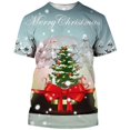 thumbnail image 3 of Camisetas con estampado de dibujos animados de Papá Noel para hombre, camisa de manga corta con gráfico de Navidad y nieve, ropa informal para vacaciones de verano, 3 of 3