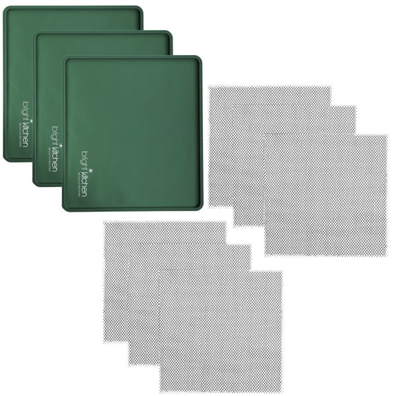 3 Edge Fruit Leather Silicone 6 Mesh Screen Dehydrator Sheets Compatible With Cosori Premium CP267-FD Non Stick Dryer Mats for Jerky, Fruit, Herbs, Chips, Flax Crackers Crusts Tray Lip Liners