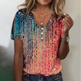 thumbnail image 2 of Camiseta con cuello en V para mujer, informal, de manga corta, con estampado floral, para mujer OAVQHLG3B Store  lin121212, 2 of 5