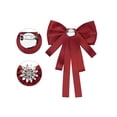 thumbnail image 3 of INSPIRE CHIC Women's Bowknot Brooch Shirt Bow Tie Rhinestone Blouses Neck Tie Breastpin Red One Size, 3 of 4