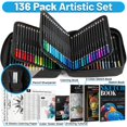thumbnail image 3 of 136 PCS Pencil Crayons Set for Adult Coloring Books, 120 Colored Pencils with 3-Color Sketchbook, Coloring Book, Sketchbook, Sharpener, Soft Core Col, 3 of 8