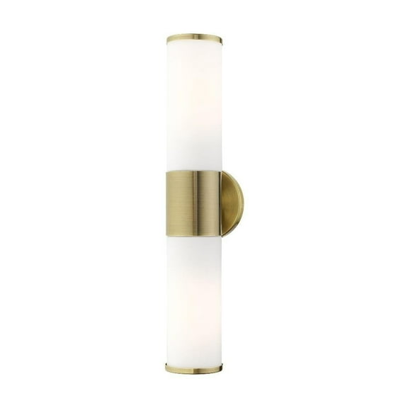 2 Light Ada Bathroom Light in Nautical Style-18.5 inches Tall and 4.25 inches Wide-Antique Brass Finish Bailey Street Home 218-Bel-4363091