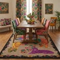 thumbnail image 2 of Kokia 8x10 Aesthetic Neutral Animal Print Area Rug with Lion, Tiger and Cheetah, Machine Washable Soft Boho Rug for Living Room, Bedroom, Play Room, Office, Black, 2 of 7