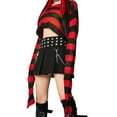 thumbnail image 3 of ITFABS Hollow Knit Sweater, Stripe Pattern Long Sleeve Round Neck Pullover, 3 of 9