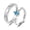 QLJZ013 Blue Diamond, variant on Womens Adjustable Open Ring Heart Bow Wave Korean Couple Ring Micro Zircon Inlaid Copper Electroplated Ring Anniversary Jewelry Gift for Her and Him
