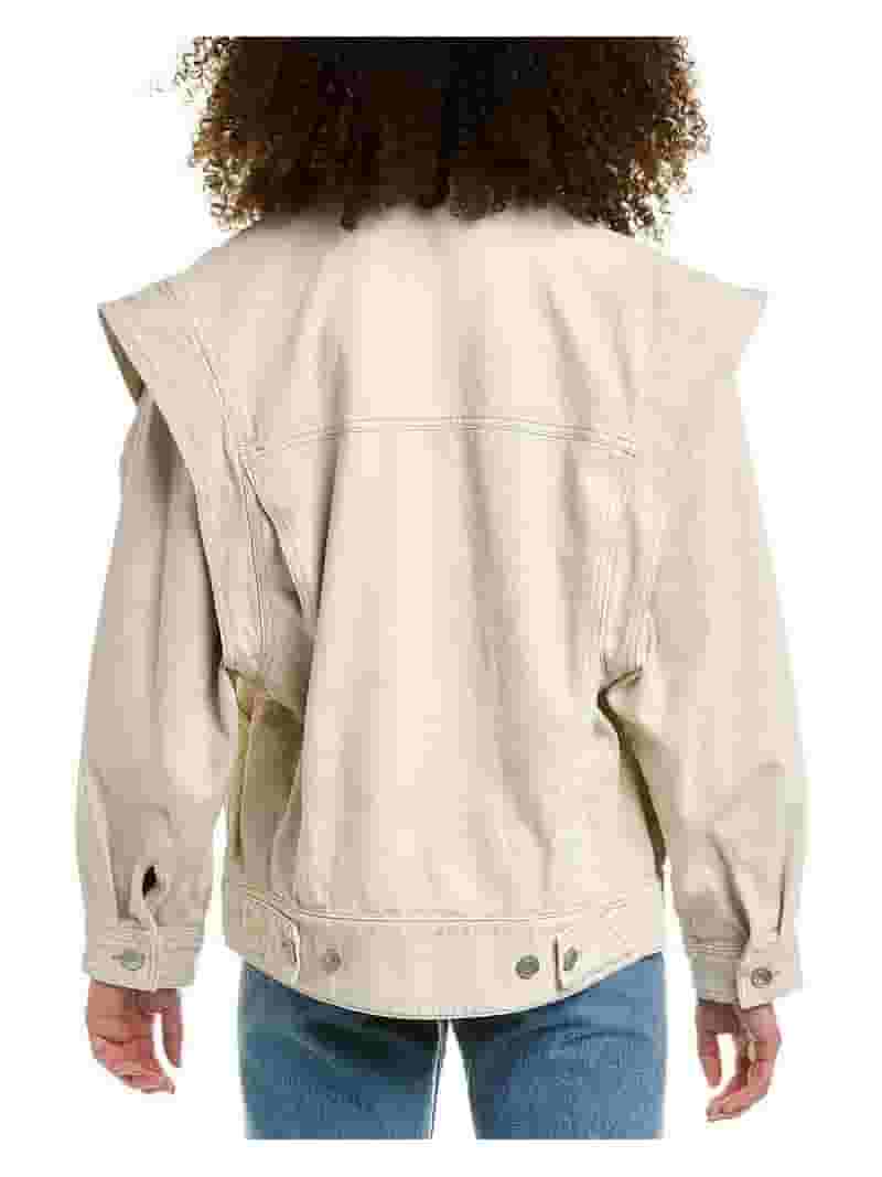 Isabel Marant womens Étoile Harmon Jacket, 40, White Isabel Marant womens Étoile Harmon Jacket, 40, White