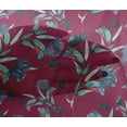 thumbnail image 4 of oneOone Viscose Chiffon Burgundy Fabric Flower & Leaves Watercolor Craft Projects Decor Fabric Printed By The Yard 42 Inch Wide, 4 of 4