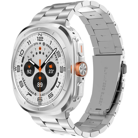 PINHEN Band Compatible with Samsung Galaxy Watch Ultra 47mm(2024), Metal Stainless Steel Bands Strap Men Women, NOT for Galaxy Watch 7 6 5 4 Band 40mm 44mm 45mm/Watch 6 4 Classic 42mm 46mm 43mm 47mm