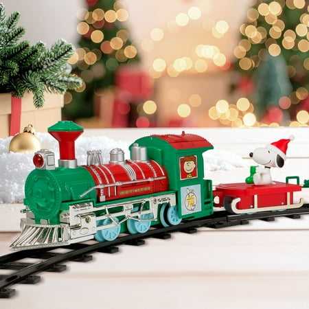 Snoopy Express 12-Piece Christmas Train Set – Holiday Décor Toy by Ruz