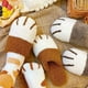 thumbnail image 4 of Zapatillas de algodón para mujer, de invierno, con diseño de pata de gato y dibujos animados, para amantes de los gatos, con pelo, de terciopelo, cálidas y suaves., 4 of 5