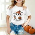 thumbnail image 2 of Gubotare Halloween Shirt for Girls T-Shirt Girl Pumpkin Tops Spooky Season Outfit Short Sleeve Tees Fall Clothes Halloween Shirts (White,8-9 Years), 2 of 5