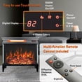 thumbnail image 4 of Innoflame 24 Inch 3-Sided Glass Electric Fireplace, Adjustable Brightness & Speed, Electric Fireplace Heater with Remote/Timer, Realistic 4 Flame Colors, Overheating Protection, 1500W, 4 of 7