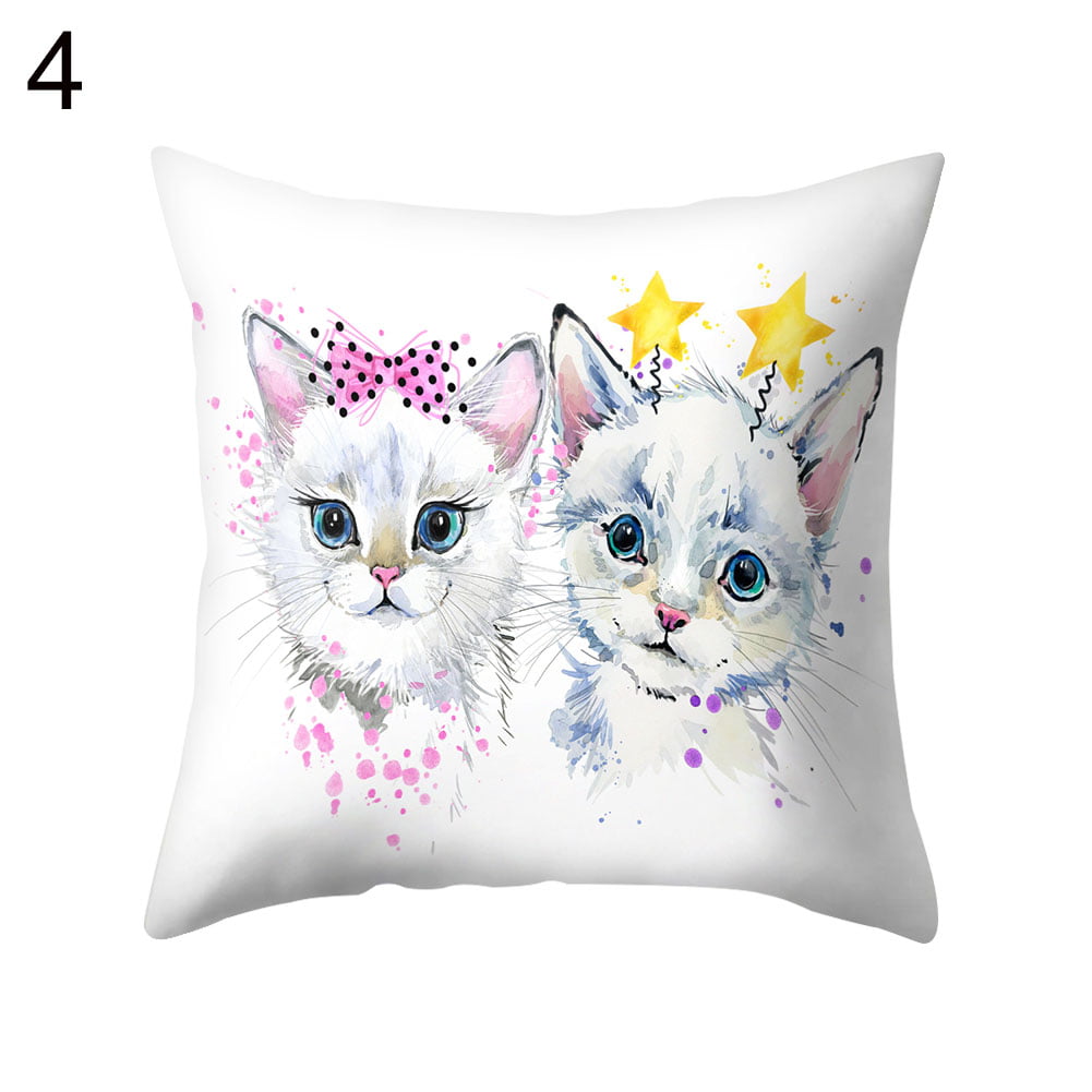 Colorful Cat Bear Rabbit Pig Parrot Animal Cushion Cover Pillow Case Sofa Decor* 