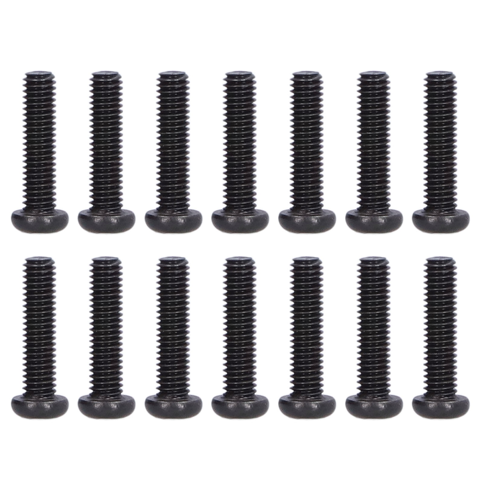 Pan Machine Screws,50pcs DIN 7985 Steel Black Zinc Plated Bolts