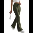 thumbnail image 1 of Pantalones Anchos de Pierna para Mujer, de Cintura Alta, para Estar en Casa, con Cintura Elástica, para Otoño e Invierno, Informales, de Punto Verde XL, 1 of 10