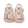 thumbnail image 4 of Aayomet Boys Girls Open Toe Solid Shoes First Walkers Shoes Summer Toddler Flat Sandals Baby Size 3 Sandals,Pink 4, 4 of 5
