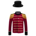 thumbnail image 1 of Choomomo Costume d'Uniforme Major Trompette pour Garçons Enfants Manches Longues avec Franges Manteau Rouge A 4, 1 of 7