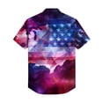 thumbnail image 4 of Hogleaql 4th Of July Hawaiian Shirts for Men 4th Of July American Flag Print Short Sleeve Patriotic Shirt Collared Button Trendy Beach Workout Shirts for Men Deep Red 2XL, 4 of 6