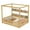 Natural, variant on Bellemave Twin Canopy Floor Bed with Guardrails & Shelves, Solid Wood Frame, No Box Spring Needed, Low-Profile Design, Natural