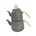 thumbnail image 3 of veasfak 2Pcs Enamel Tea Pot Set Easy to Clean Tea Jug for Home Use Kitchen Tea House Gray, 3 of 9