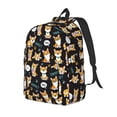thumbnail image 1 of Disketp Cute Dogs Corgi print Canvas Backpack Lightweight Travel Daypack Student Rucksack Laptop Backpack-Medium, 1 of 5