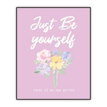 Buffay Taylor Wall Decor, Purple Wall Decor, Affirmation Quote Poster, Just be Yourself There Is No One Better, Inspirational Room Decor for Women, Teen Girls, Floral Wall Art Print Unframed (8"x10")