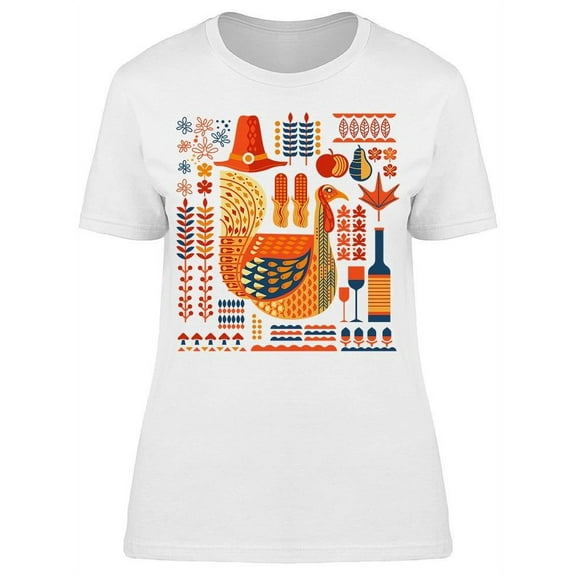 Set Of Symbols For Thanksgiving T-Shirt Women -Image by Shutterstock, Female XX-Large